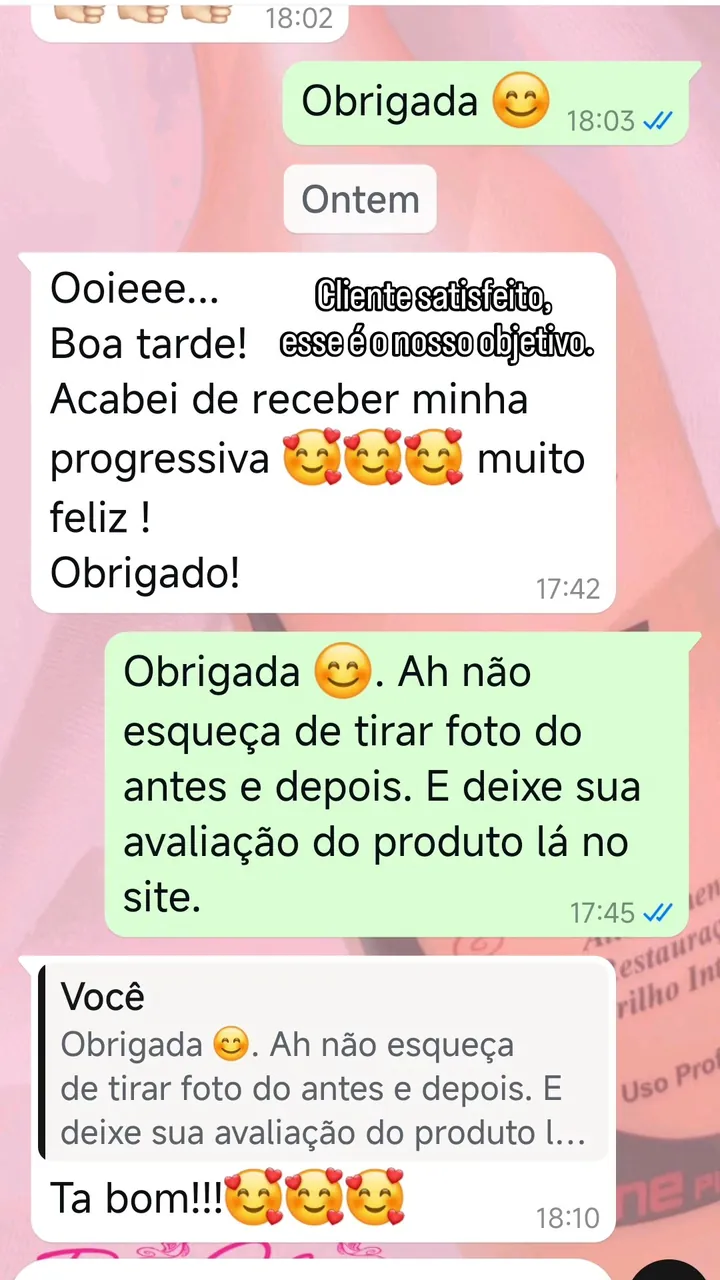 Comentário de cliente sobre o Gloss Brumar