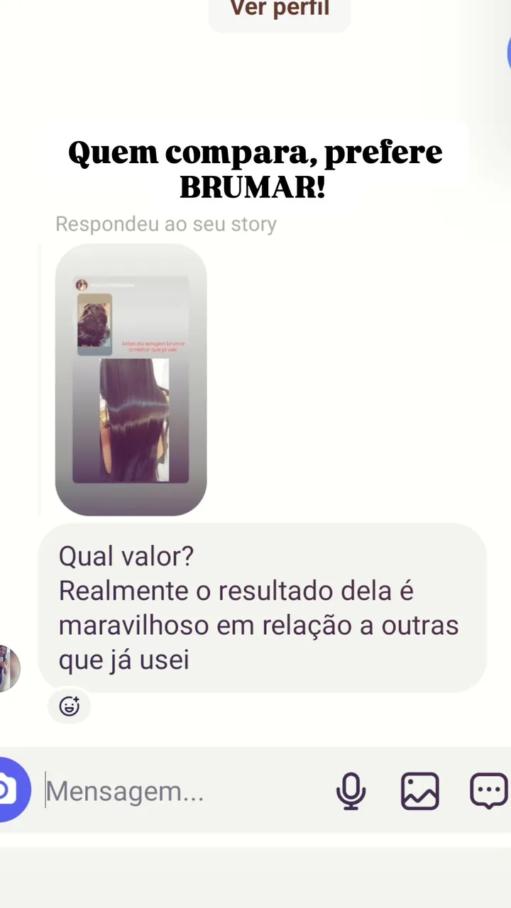 Comentário de cliente sobre o Gloss Brumar